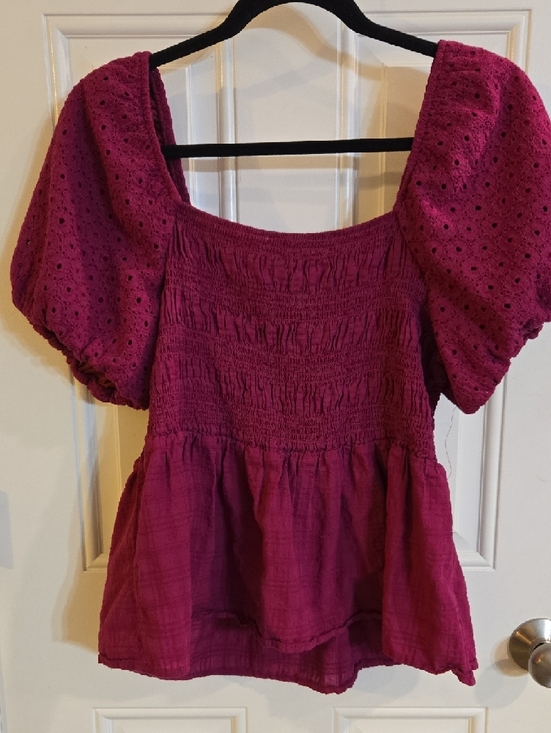 Maurices Deep Magenta Smocked Top - Picture 4 of 4